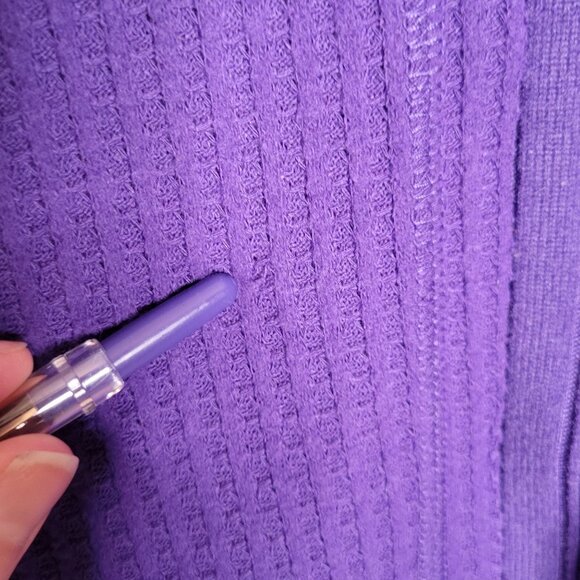 Wild Fable Women's L Purple Waffle Knit Ribbed Long Sleeve Crop Top - Picture 4 of 7